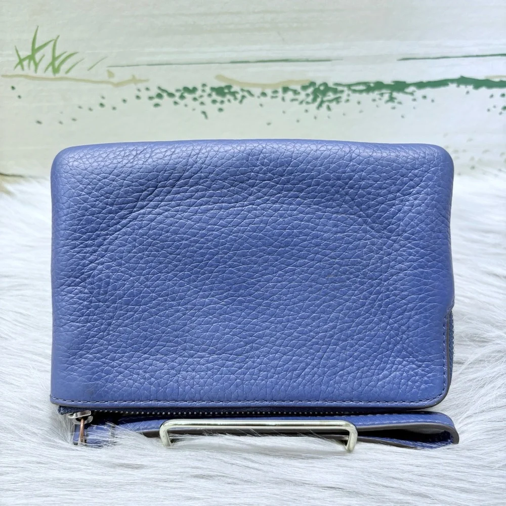 COACH Embossed Horse & Carriage L-Zip Wristlet - Picture 7 of 11